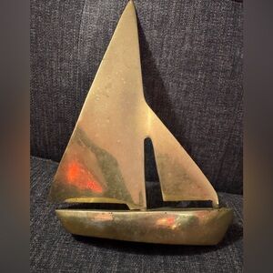 Vintage brass sailboat